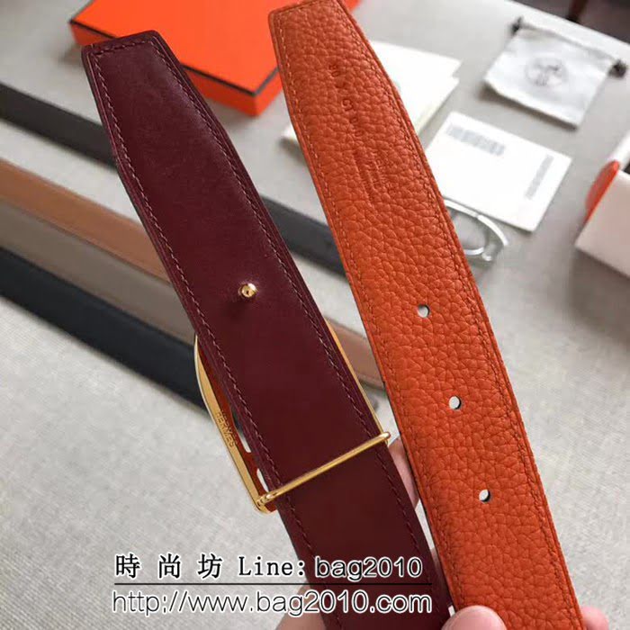 愛馬仕HERMES REVERSIBLE LEATHER STRA 官網同步 原版皮高端男士皮帶 HHG1541